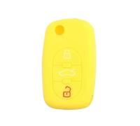 TEKLIGHT Custodia Protettiva in Silicone VARI COLORI per chiave Auto Flip 3 Tasti per Audi A2 A3 S3 A4 S4 A6 S6 RS6 A8 TT Allroad Cabriolet Roadster (GIALLO)