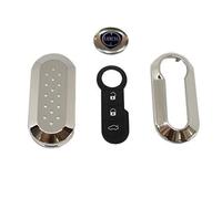 TEKLIGHT KIT GUSCIO ARGENTO + TASTI SIMBOLI BIANCHI + LOGO NON ORIGINALE CHIAVE 500 SCOCCA SILVER LANCIA