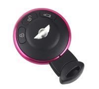 TEKLIGHT Kit Riparazione Chiave Slot FOB Shell Cover VARI COLORI + Logo non Originale per BMW Mini Cooper R56 3 Pulsante Remoto Keyless Entry Auto Chiave Guscio (ANELLO FUCSIA)