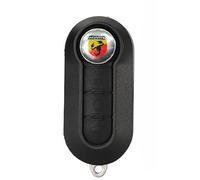 TEKLIGHT Ricambio Chiave per Telecomando Compatibile per 500 ABARTH Guscio con Lama a 3 Tasti + Logo + batteria CR2032 (Guscio per 500 abarth)