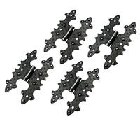 TEKLiNe 4 Cerniere Ferro Battuto Verticali Decorativa Mobili Fissaggio Effetto Vintage Antico Rustico Cassetta Baule 40x68mm, Kit 4 Pezzi Cerniere