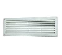 TEKLiNe Griglia Ventilazione Aerazione Plastica 125x365mm Rettangolare Areazione Protezione Insetti Sistema Aria Casa Colore Bianco, Griglia Aerazione 12,5x36,5cm