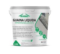 TEKMAT-GUAINA LIQUIDA IMPERMEABILIZZANTE MONOCOMPONENTE VARI COLORI DA1-6-20 KG (6 KG, ROSSO)