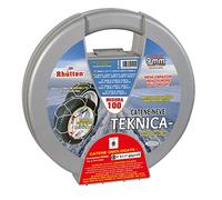 Teknica, Catene Da Neve Metallo Spesso 9 mm, Sezione a "D", Omologate EN e Onorm, Montaggio Rapido, Auto e Suv, Tensore Autobloccante, (Misura 100)