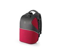 Tekniko TAB - Zaino con Cavo Antifurto, Chiusura a Combinazione e Porta Usb ergonomico - Rosso