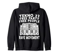 Tekno Free Party 23 rave graffiti Felpa con Cappuccio