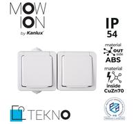 TEKNO Presa doppia ermetica 2x2P+0 con TEKNO/MOWION 33497