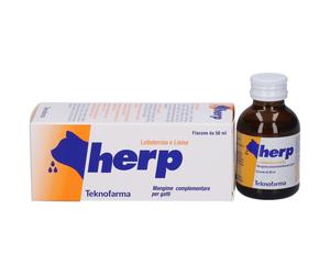 Teknofarma Herp - mangime complementare per gatti con infezione da Calici Virus ed Herpes Virus, 50ml