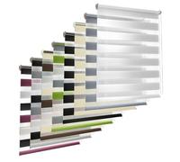 TEKONA Doppia tenda a rullo, fissaggio senza fori, opaca, traslucida per finestra, in tre colori, protezione solare per finestra, porta, bianco, grigio, antracite, 80 x 230 cm (larghezza x lunghezza),