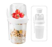 TEKONDA Tazza per muesli To Go con cucchiaio, 310 ml + 560 ml, a prova di perdite, yogurt to go, tazza per insalata, cereali per lavoro, scuola, viaggi