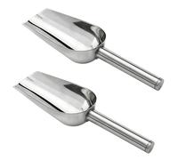 TEKONDA Tek-BS-02 - Paletta per gelato, 2 pezzi, in acciaio inox e argento, per feste, buffet, cucina multifunzionale, per farina, porzionatore di gelato