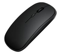 TEKRAT Mouse wireless Bluetooth per laptop e PC, doppia modalità con ricevitore USB da 2,4 GHz incluso, batteria ricaricabile da 600 mAh, silenzioso, piccolo e leggero, mouse nero per Windows MacOS