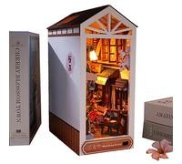 Teksome Book Nook, Kit per Angolo Libro After The Rain, per Libri Fai da Te, Inserto per libreria, Decorazione per vicolo, fermalibri con Luce a LED