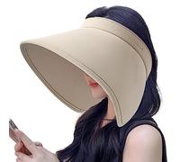 Teksome Cappelli da sole aperti da donna | SPF50 Ice Silk Cappello per protezione solare integrale, cappelli avvolgenti da sole per coda di cavallo, cappelli da spiaggia da donna, cappello da sole,