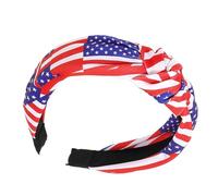Teksome Cerchietto per capelli patriottico del 4 luglio, ornamenti morbidi per capelli, con bandiera americana, per allenamento e trucco