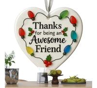 Teksome Decorazione A Forma di Cuore Mare Amicizia | Addobbo Natalizio in Ceramica 3D a Cuore per Amici | Articoli per Feste in Ufficio Dormitorio Scuola,Per Festa Zaino Camera Da Scuola Casa