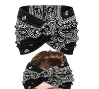 Teksome Fascie Boho Larghe per Donne | Turbante Intrecciato | per Styling Capelli con Stampa Floreale Morbida Ideali per Matrimonio Yoga Eventi all Aperto Fitness Corsa e Look Casual