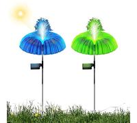 Teksome Luci solari da Giardino | Luci da Giardino solari a Forma di Medusa per Esterni | 7 Colori Che cambiano Le luci delle | Decorazione di luci a Stringa Solare per Giardino con Patio, 2/4 Pezzi