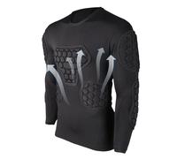 Teksome Maglia a Compressione Imbottita da Calcio, Maglia da Portiere, Nera, a Maniche Lunghe, per Calcio, Basket, Paintball, Parkour, Calcio, L, Goalkeeper Honeycomb Long Sleeve