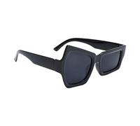 Teksome Occhiali da sole sagomati - forma irregolare divertente occhiali da sole per bambini - occhiali da sole decorativi asimmetrici per feste e incontri, Nero Cornice Grigio Film, Refer to