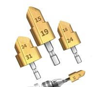 Teksome Punta per alesatore per condotti, strumenti per alesatore per condotti - Alesatore per tubi risparmiatore per raccordi in PVC | Kit di utensili per smussatura interna/tubo per punte da trapano