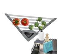 Teksome Scaffale Angolare Scolapiatti Per Lavello Cucina | Ripiano Multifunzione Triangolare,Portaoggetti Vassoio Dispenser Cestino Drenante Per Cucina Casa