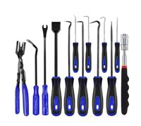 Teksome Set gancio e plettro, set di strumenti per plettri - Set di strumenti per gancio e plettro per meccanico - Attrezzo per gancio da 13 pezzi, kit di installazione guarnizioni con pinze per clip