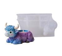 Teksome Silicone Highland, Stampo Decorativo per Casa, Stampo 3D a Forma di Animale SDraiato per Prato Giardino Fattoria Asilo Halloween