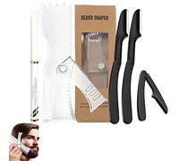 Teksome Strumento per la formazione della barba, strumento regolabile per barba da uomo, trasparente, strumento , penna bianca per tracciare guance, collo, mento, barba, pizzetto, basette