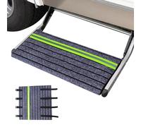 Teksome Tappeto per | Rivestimento per scale per rimorchi con striscia riflettente, tappetino 45 x 45 cm con chiusura regolabile, tappeto antiscivolo per rimorchio campeggio all'aperto