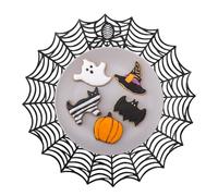 Teksome Tovaglietta di Halloween, tovagliette a ragnatela | Tovagliette impermeabili per tavolo con design Spider Web - Tovaglietta da tavolo gotica nera, sottobicchieri festivi multifunzionali per la