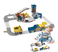 Teksome Traccia della gara flessibile per bambini, pista da corsa | Track Set Set Quarry a tema,Assemblaggio di carrelli elettrici, apprendimento e giocattoli educativi, giocattoli per la costruzione