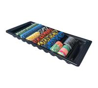 Teksome Vassoio del chip della mazza che organizza il portatile impilabile | Dealer Table Chip Rack per tornei di gioco notturni Home Party Storage Family Friends Indoor Outdoor Incontri Viaggi