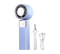 Teksome Ventilatore Manuale Ricaricabile | Ventilatore Personale Portatile - Raffreddatore D'aria Senza Pale Pieghevole Con Display Digitale, Gadget A Batteria Per Camera Viaggi Esterni