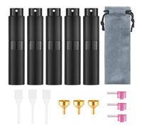 Tekson 5PCS 8ml Travel Perfume Atomizer Refillable Mini Cologne Spray Bottle Empty Small Aftershave Sprayer for Liquid Dispens