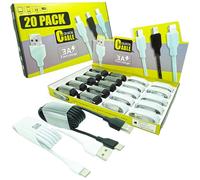 tekSonic - Cavo USB di tipo C per ricarica rapida, confezione da 20 pezzi, 1 m, da USB-A a USB-C 3A, confezione multipla, compatibile con Samsung Galaxy S10, S9, S8, S20, S21 Plus, A52, A21, A32, A11