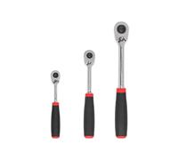TEKTON 1/4, 3/8, 1/2 Inch Drive Quick-Release Comfort Grip Ratchet Set, 3-Piece (6, 8, 10-1/2 in.) | SRH91101