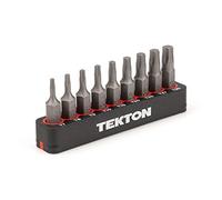 TEKTON 1/4 Inch Star Bit Set with Rail, 9-Piece (T7-T30) | DZT93001