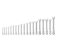 TEKTON Flex Head 12-Point Ratcheting Combination Wrench Set, 19-Piece (6-24 mm) | WRC95003