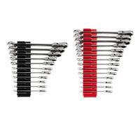 TEKTON Flex Head 12-Point Ratcheting Combination Wrench Set with Modular Slotted Organizer, 25-Piece (1/4-3/4 in., 6-19 mm) | WRC95304