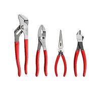 TEKTON Pliers Set, 4-Piece (Groove Joint, Slip Joint, Long Nose, Diagonal Cutting) | PLR99022