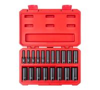 TEKTON Set di bussole a 6 punti profondi per attacco da 3/8", 19 pezzi (6-24 mm) - Custodia | SID91303