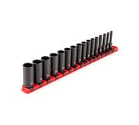 TEKTON Set di bussole a percussione a 12 punte da 1/4" con binario, 16 pezzi (4-17 mm) | SID90107