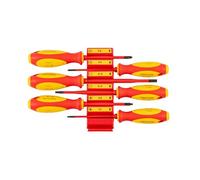 TEKTON Set di cacciaviti a croce isolati quadrati con organizer modulari rossi, 6 pezzi (#1 - #2, 5,5-6,5 mm, #1 - #2) | DVZ90105