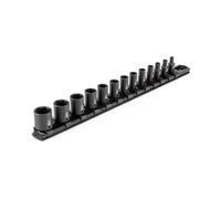 TEKTON Set di chiavi a bussola a 6 punte da 1/4" con binario, 13 pezzi (5/32-11/16") | SID90100
