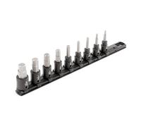 TEKTON Set di chiavi a bussola esagonali da 3/8" con binario, 9 pezzi (5/32-9/16 pollici) | SIB91101