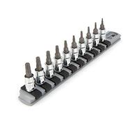 TEKTON Set di chiavi a bussola Torx da 1/4" con binario, 10 pezzi (T6-T30) | SHB90103