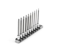 TEKTON Set di chiavi a bussola Torx lunghe da 1/4" con binario, 10 pezzi (T6-T30) | SHB90109