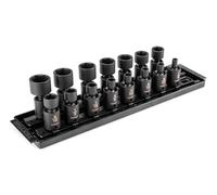 TEKTON Set di chiavi a bussola universali a 6 punte con binari, 15 pezzi (1/4-1 pollice) | SID97101