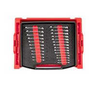 TEKTON Set di chiavi combinate Stubby con cassetto superiore aperto e rack, 25 pezzi (1/4-3/4", 6-19 mm) | OLB94205